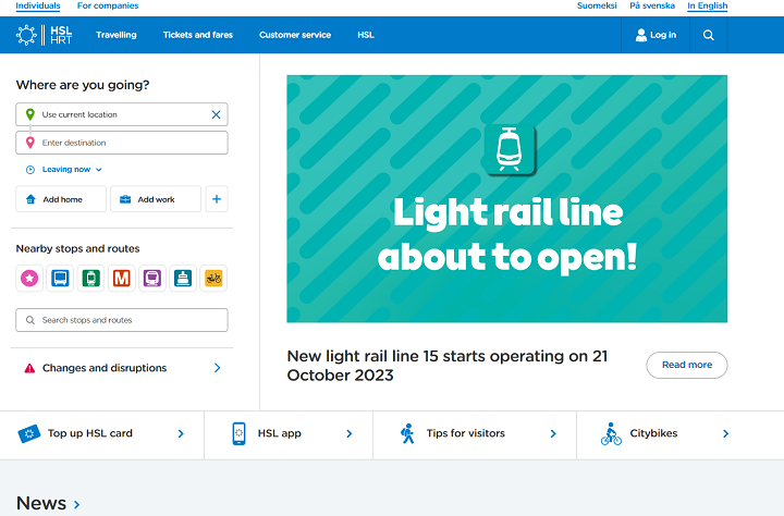 HSL user interface