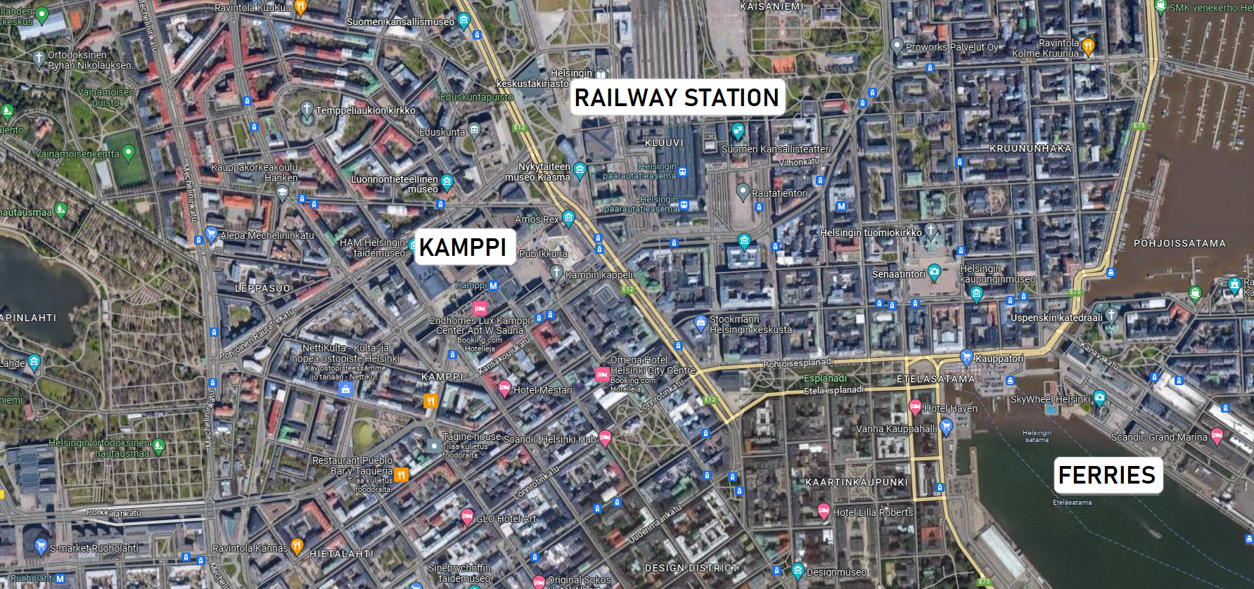 Finland public transport travel map