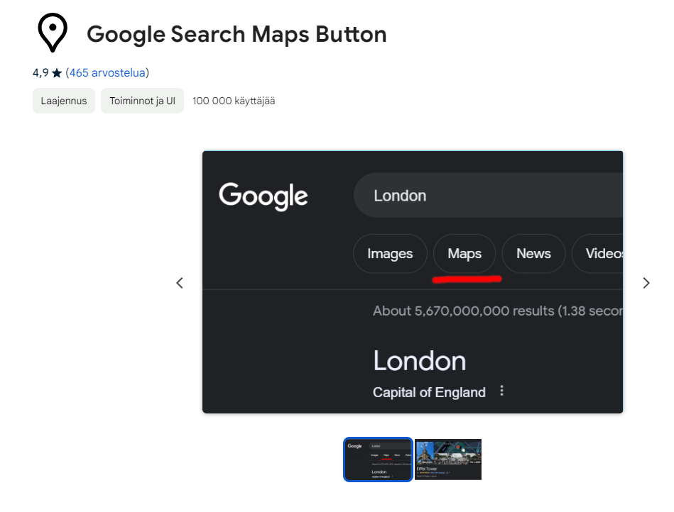 The Maps addon page